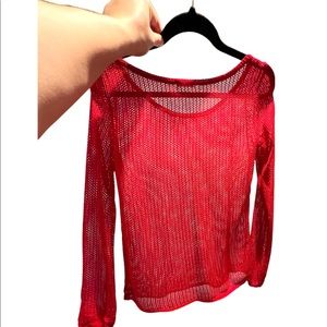 Red Mesh Top. Size S